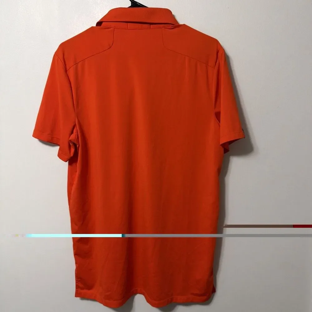 RLX Ralph Lauren Lightweight Airflow Mens Medium Jersey Orange Golf Polo Stretch